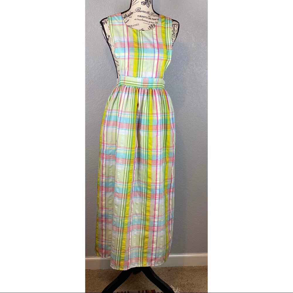 Vintage 70’s Pinafore Reversible Patchwork Apron, ONE SIZE - Picture 6 of 7